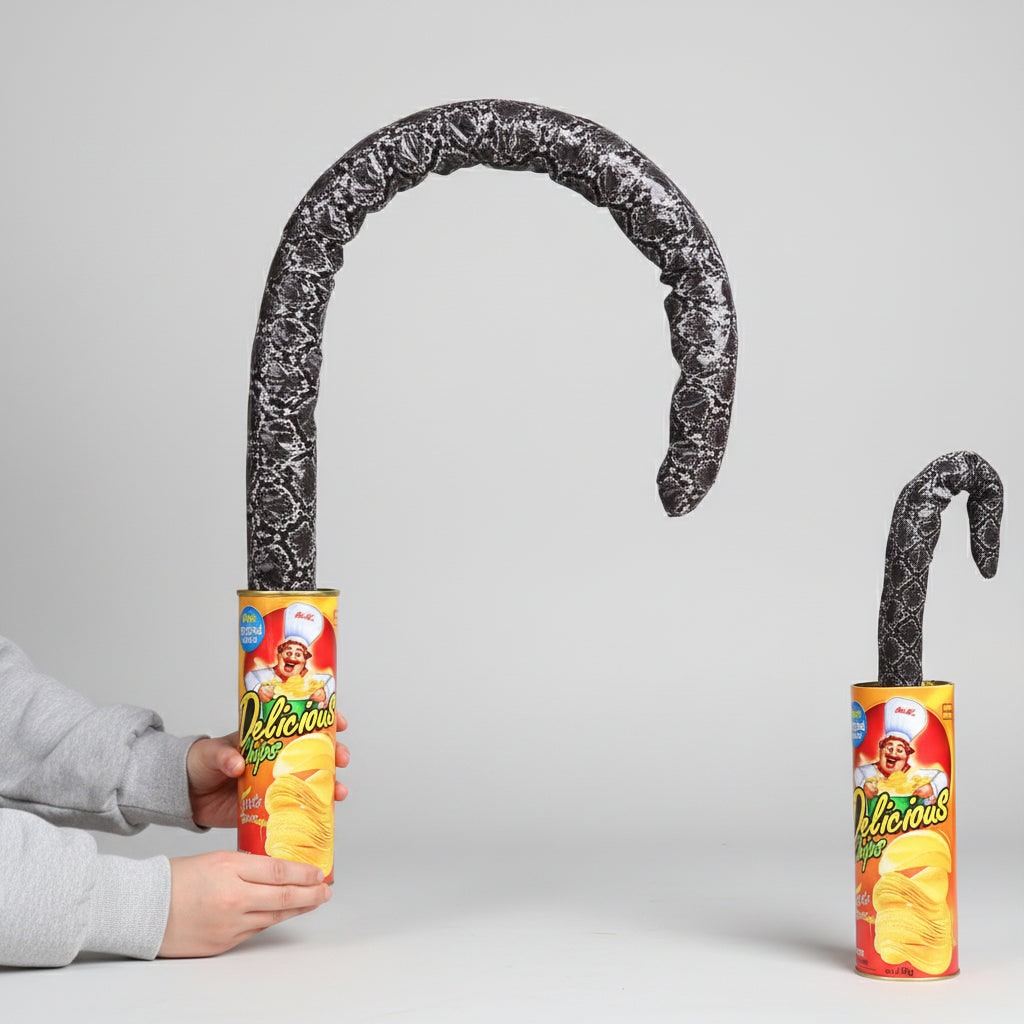 Kids' Halloween Snake in a Can Fake Prank Toy with Spring-Loaded Jumping Surprise for Party Decoration