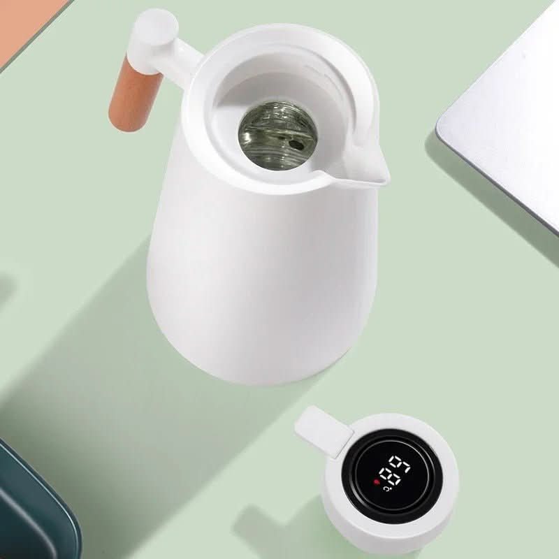 Lattea – Thermal Jug with Temperature Display, Leak-Proof Design & Wooden Handle