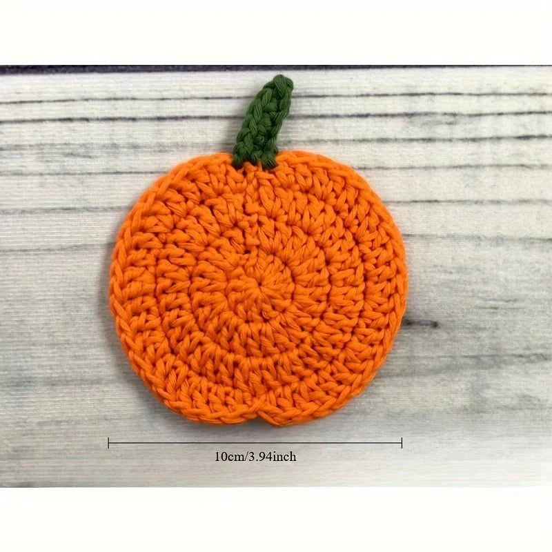 LOOMORA – Handmade Crochet Pumpkin Coasters for Fall Table Decor