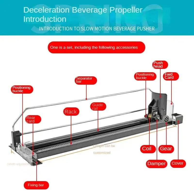 Drink Organiser Dispenser Spring Push Shelf