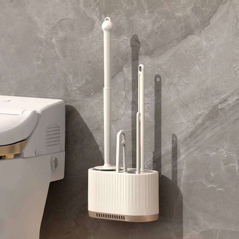 Wall-Mounted Toilet Cleaning Set