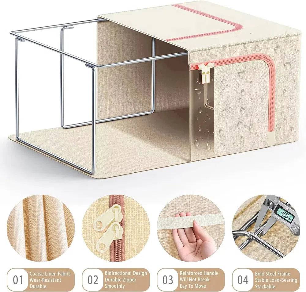 Cotton Flax Large Clothes Storage Organiser Box