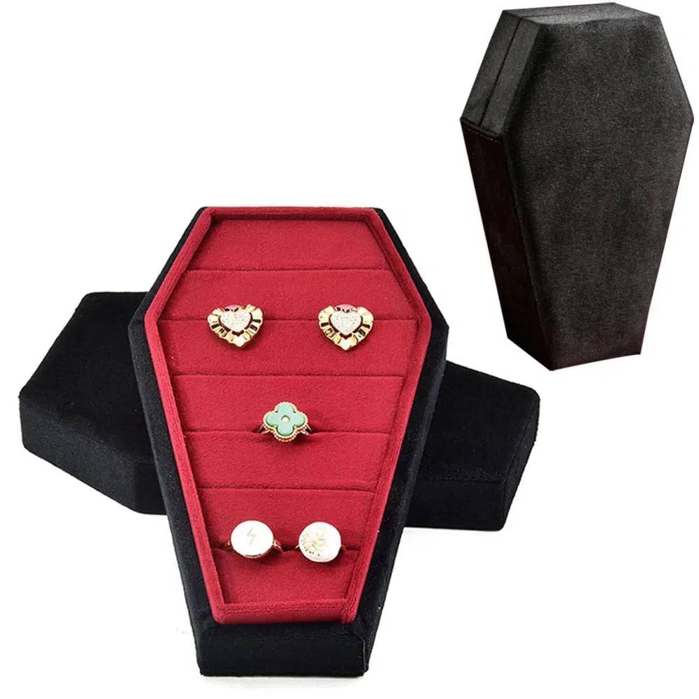 Gothic Velvet Jewelry Coffin Box