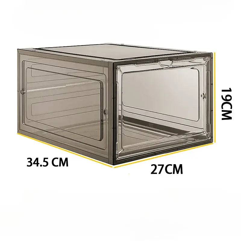 Transparent Acrylic Shoe Storage Box with Magnetic Front