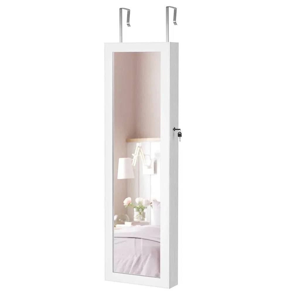 Lockable Wall Mounted Jewellery Mirror Cabinet