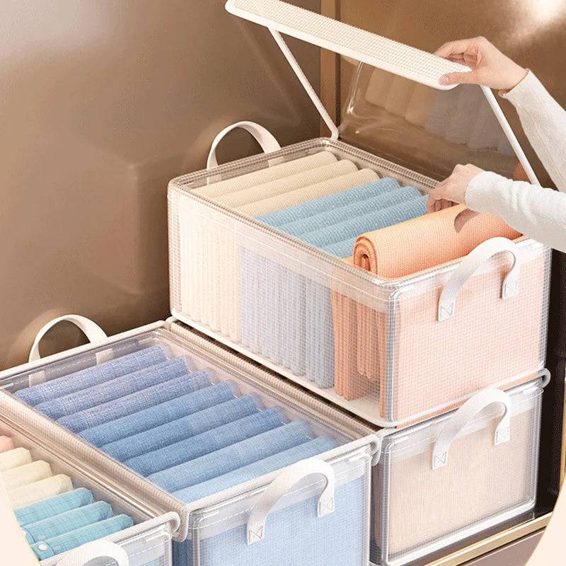 Transparent PVC Wardrobe Storage Basket