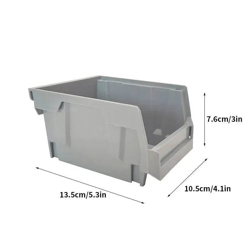 Stackable Grey Plastic Storage Parts Bins