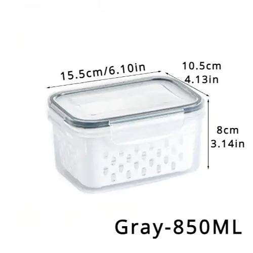 Refrigerator Preservation Storage Box with Drain Basket