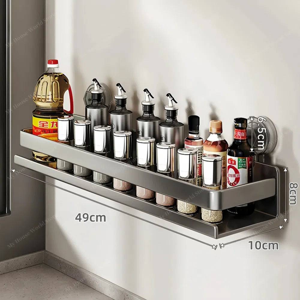 Kitchen Wall-Mounted Suction Cup Spice Rack