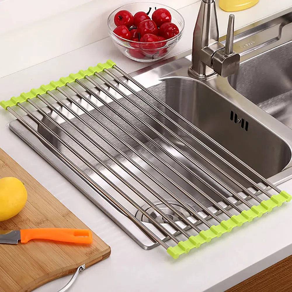 Foldable Stainless Steel Sink Drain Rack