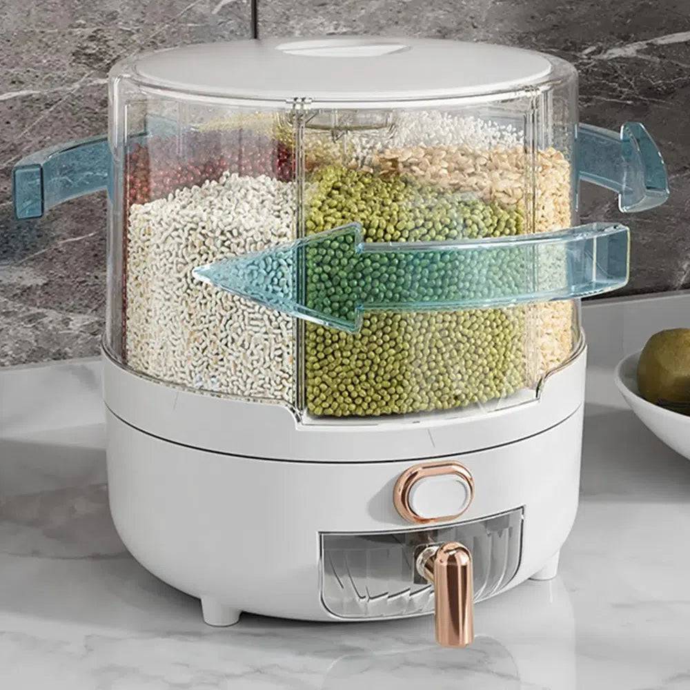 360° Rotating Grain Dispenser Kitchen Storage Container
