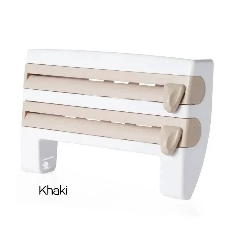 4-in-1 Wall-Mounted Cling Film Cutter & Paper Towel Holder