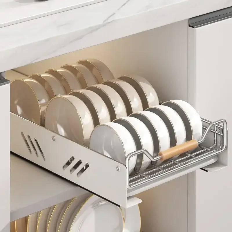 Pull-Out Kitchen Storage Dish Rack