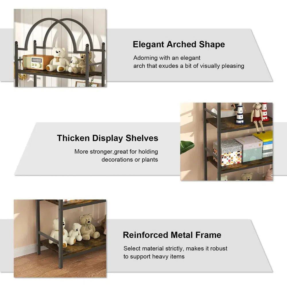 5 Tier Arched Metal Plant Stand & Bookshelf