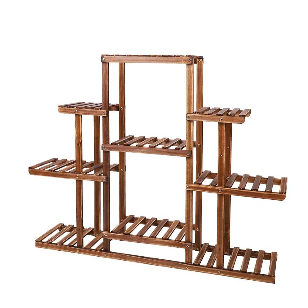 9-Tier Solid Pine Wood Plant Stand