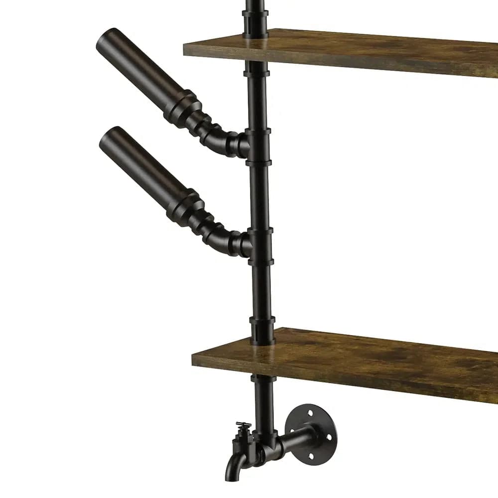 Industrial Pipe Bar Wall Liquor Shelf