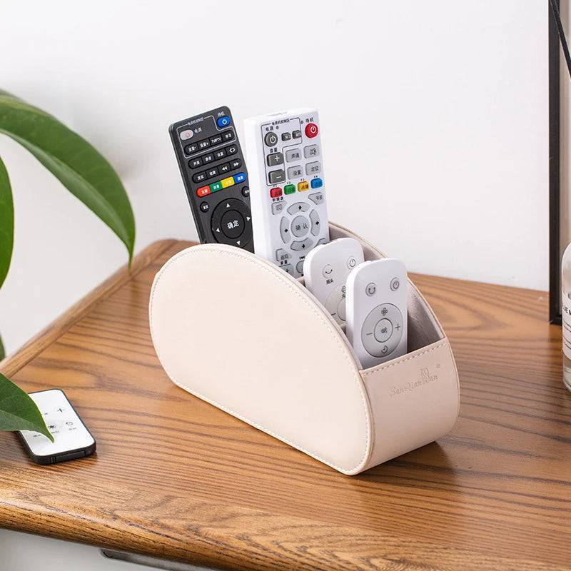 Leather Remote Control Storage Box