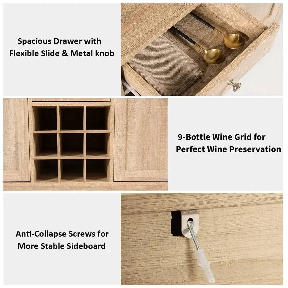 Rustic Kitchen Sideboard with Wine Rack