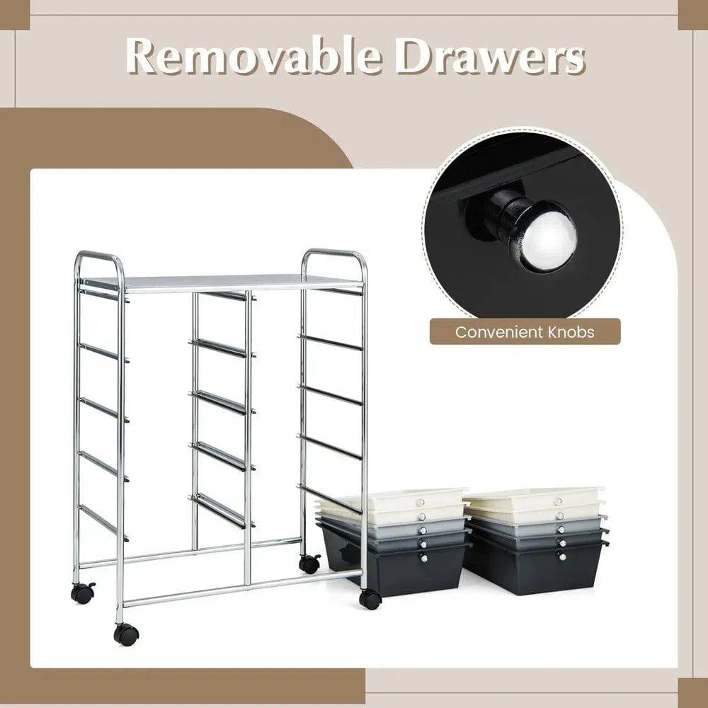 10 Drawers Rolling Utility Storage Cart
