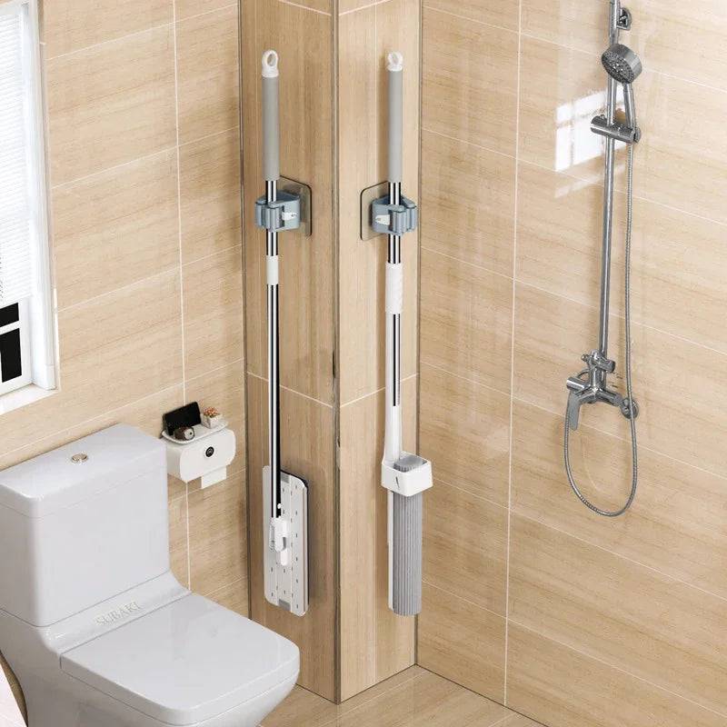 Wall-Mounted Mop and Broom Storage Rack