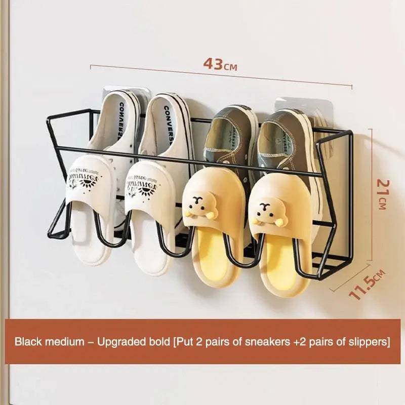 Wall-Mounted Aluminium Slipper Rack Hanging Holder