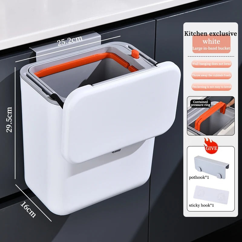 Smart Slide Lid Hanging Trash Can