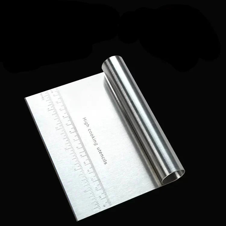 MEASURECHEF – Stainless Steel Pastry Spatula & Dough Scraper with Measurement Scale