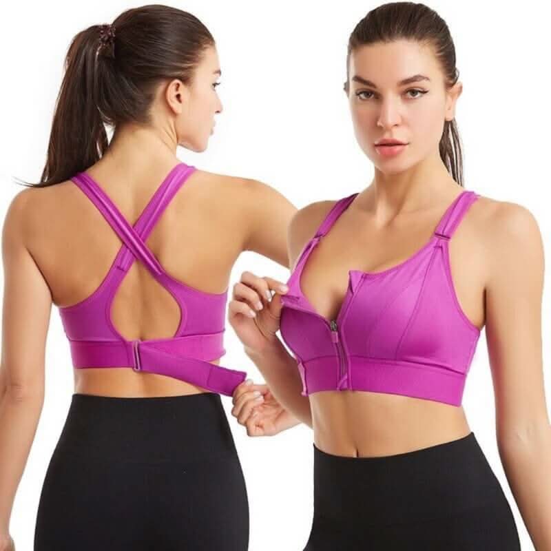 MIRA SPORTS BRA – High Support Zipper Bra for Intense Workouts & Daily Comfort