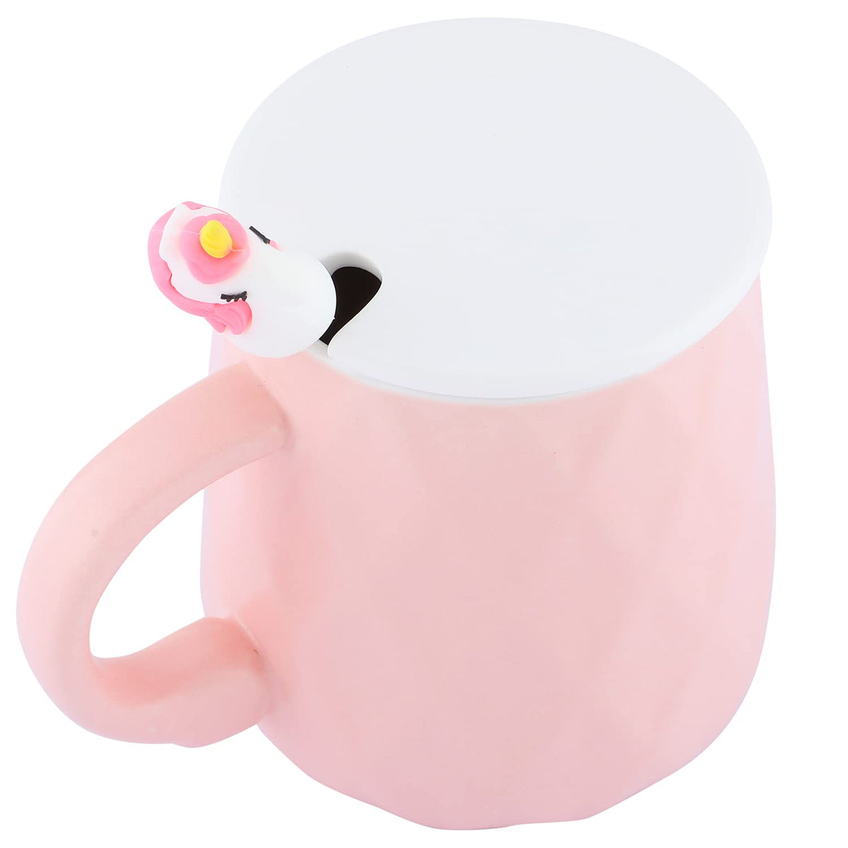 Lovely Unicorn Coffee Mug | Pink Ceramic Mug with Lid & Spoon