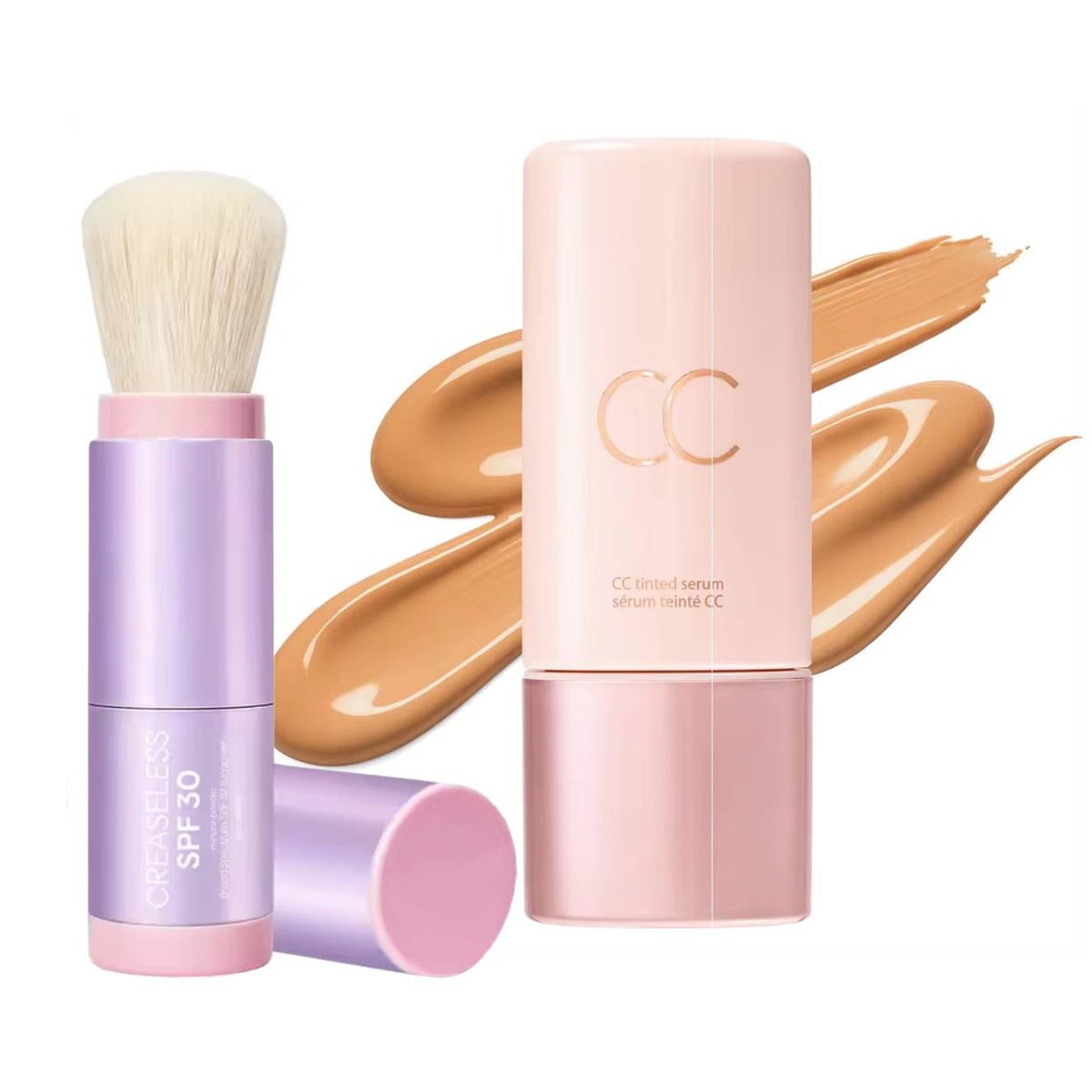 Summer skin essentials - CC color-correcting tinted serum + creaseless setting powder