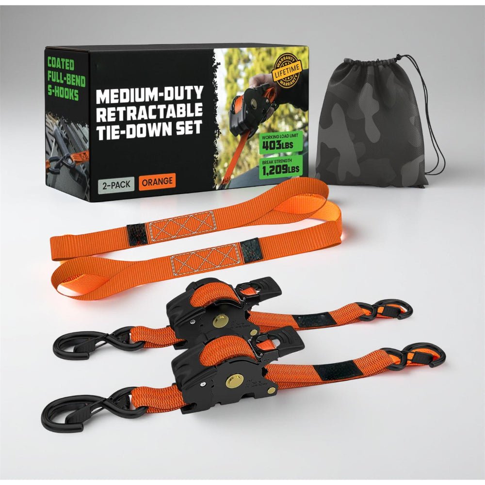 TRUCKBIND – Heavy Duty Retractable Ratchet Straps for Cargo Security