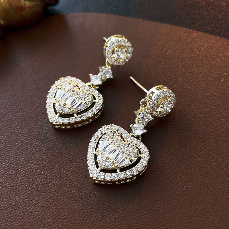 Zirconia Heart Earrings