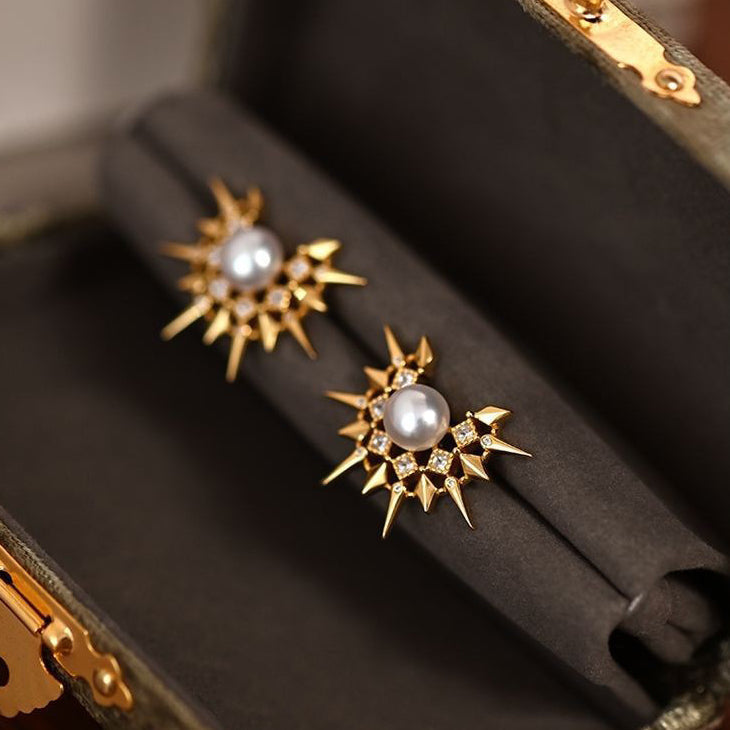 Sunburst' Pearl Earrings