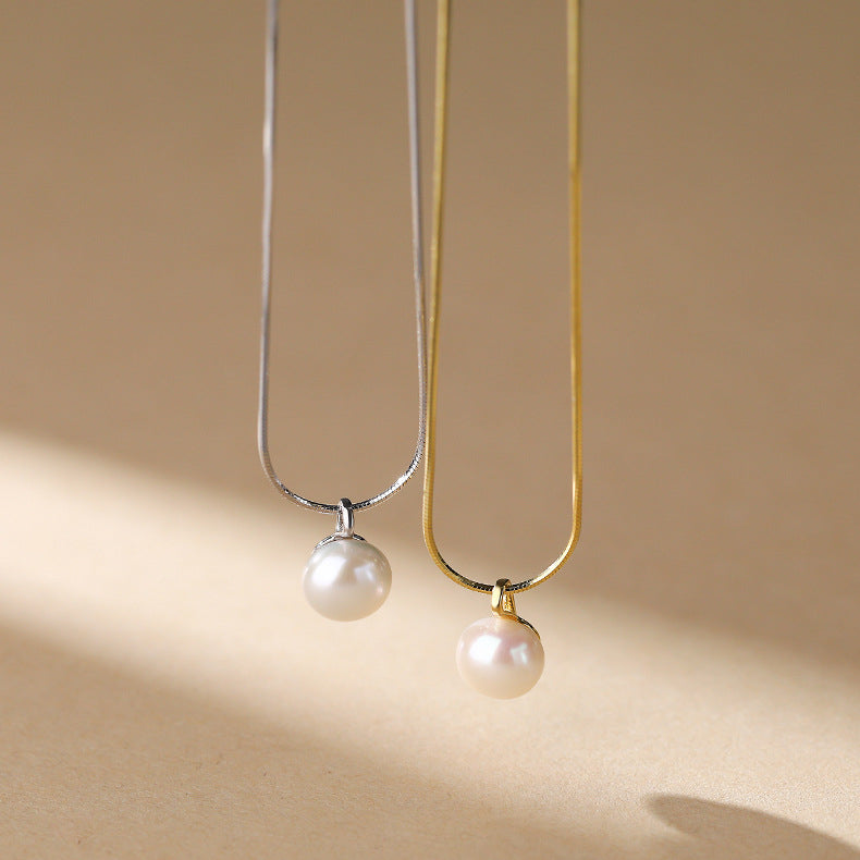 Silver Plated  14kGold Pearl Necklace