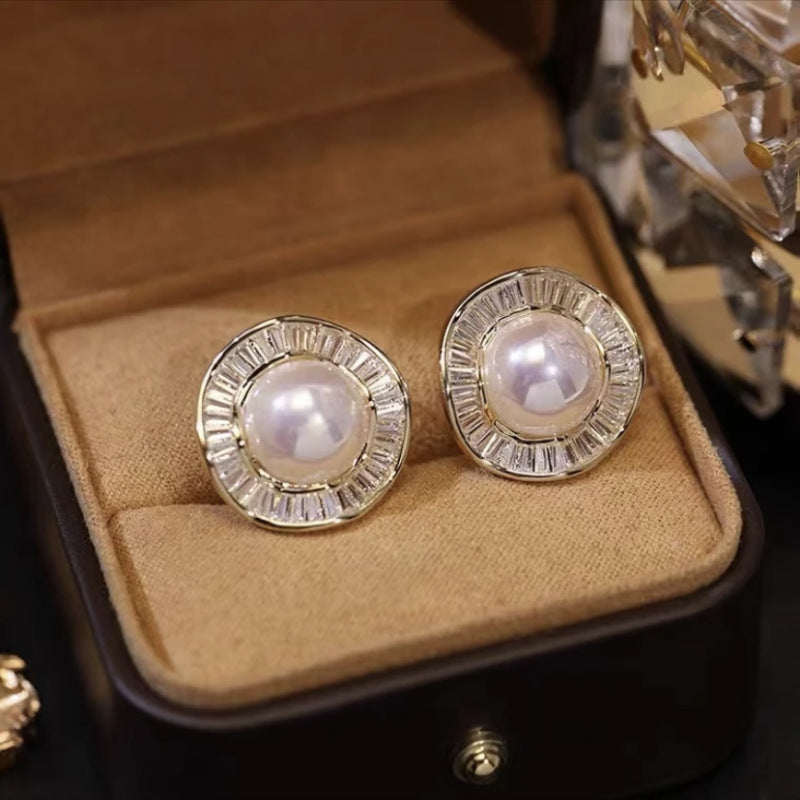 Pearl Wave Dress Earrings