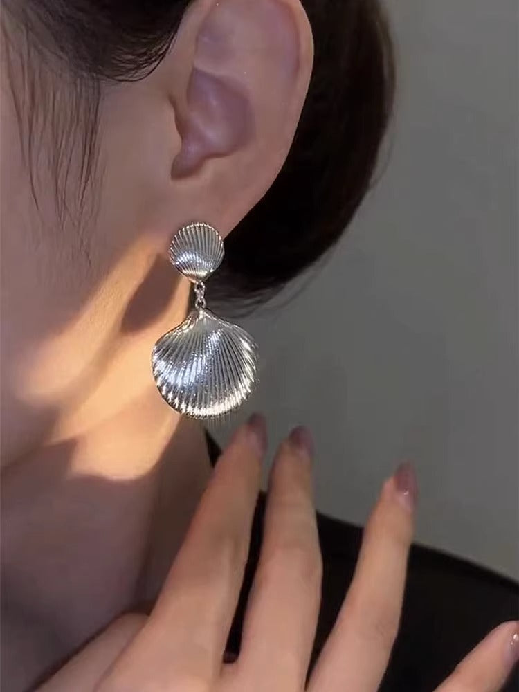 Delicate Silver Shell Earrings