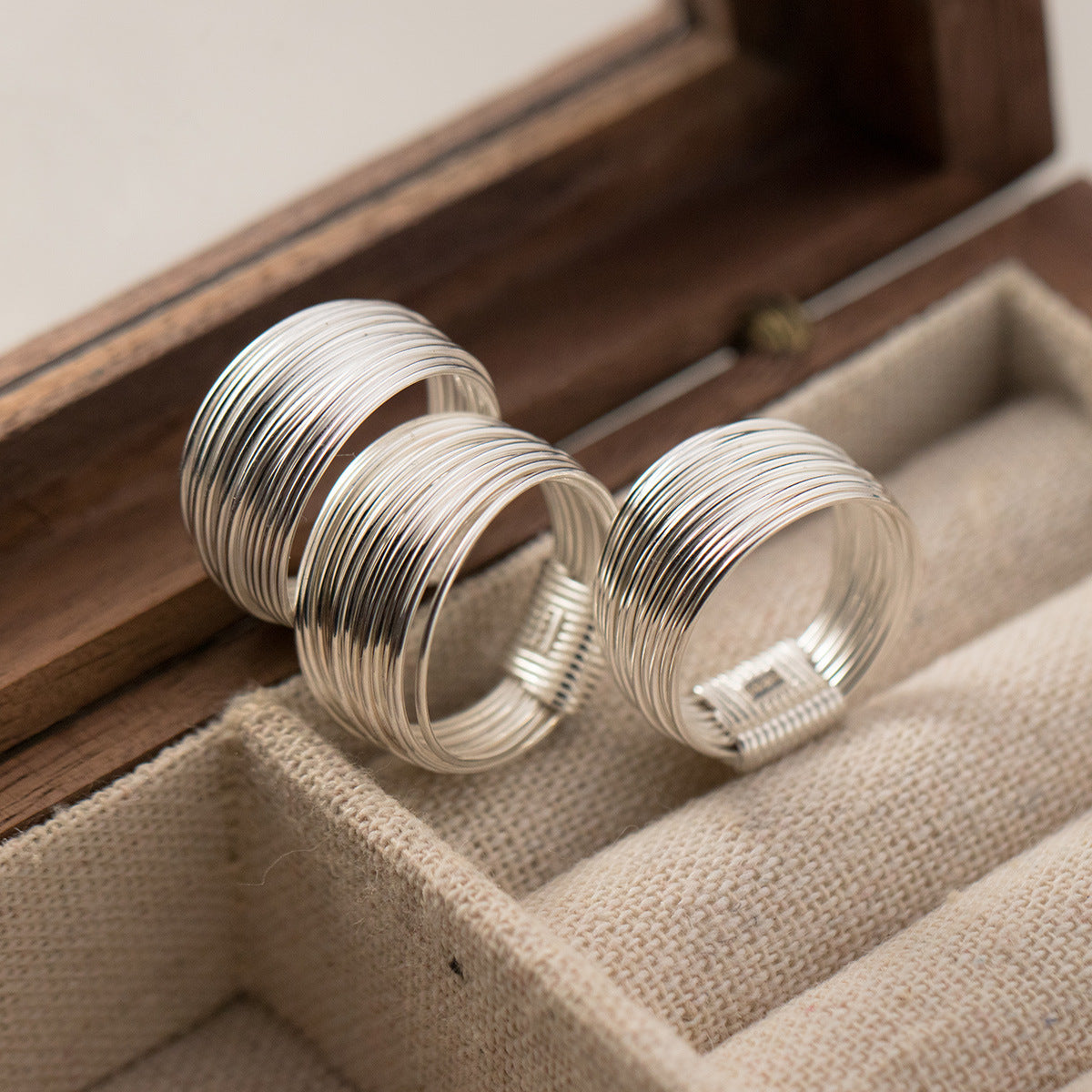 Multi-Layered Line Sterling Silver Ring
