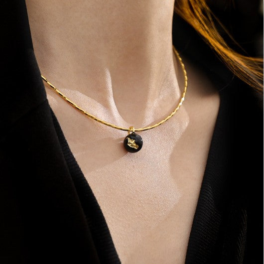 Vintage Gold Crackle Necklace