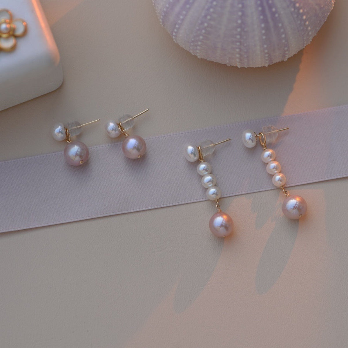 Pink Freshwater Pearl Earrings