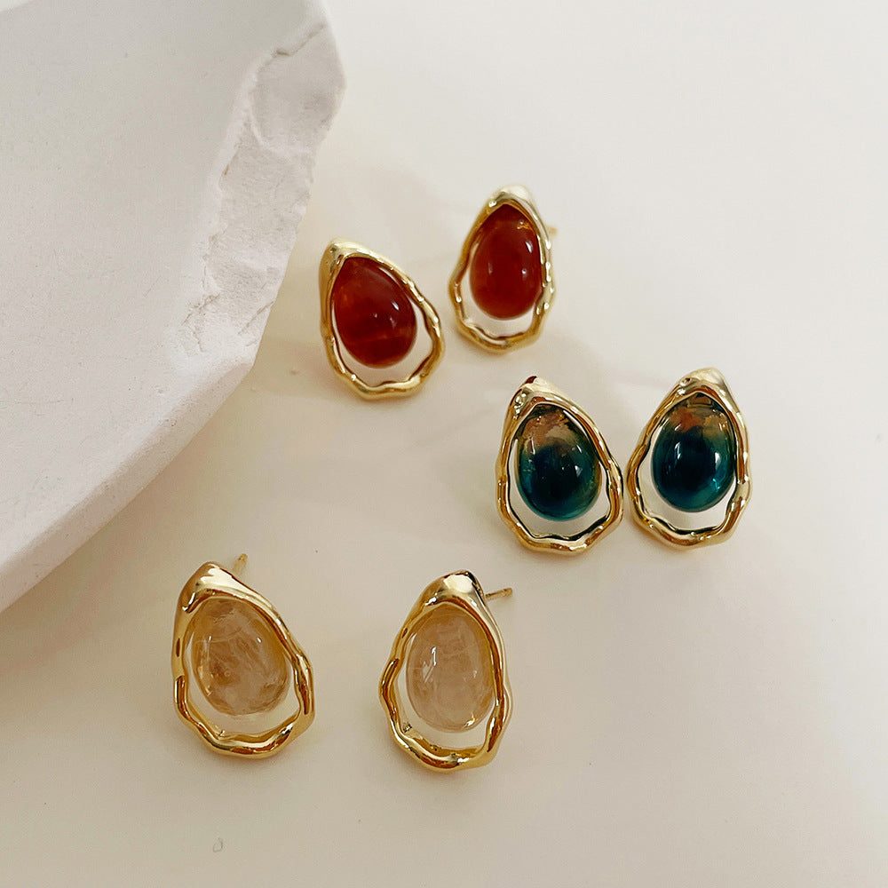 Irregular Small Drop Colored Earrings