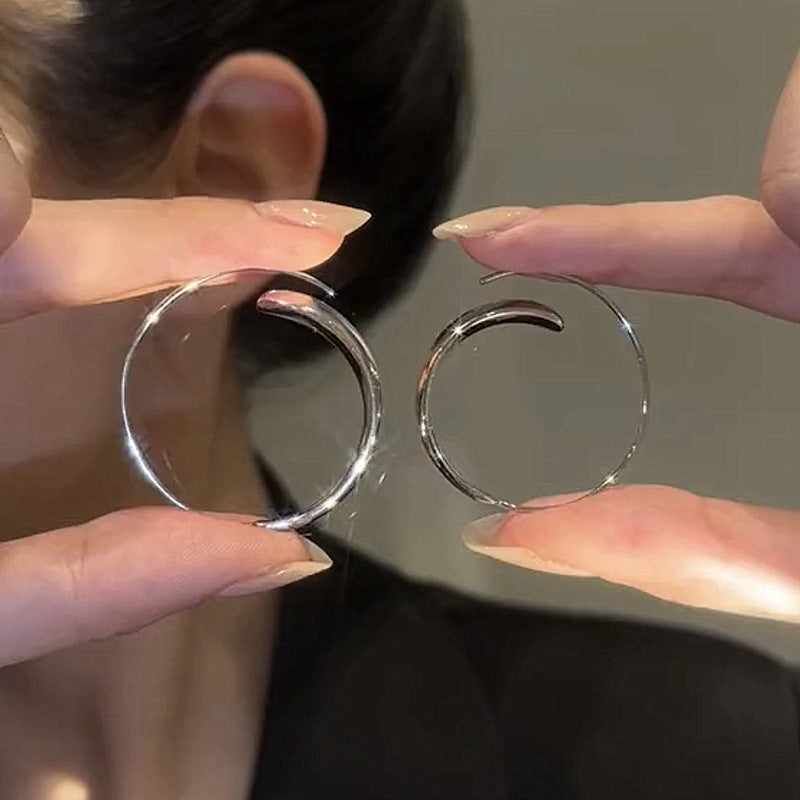 Large Curved Hoop Earrings