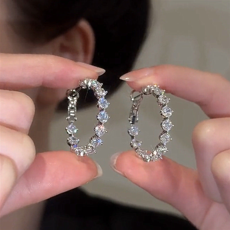 Zirconia Hoop Earrings