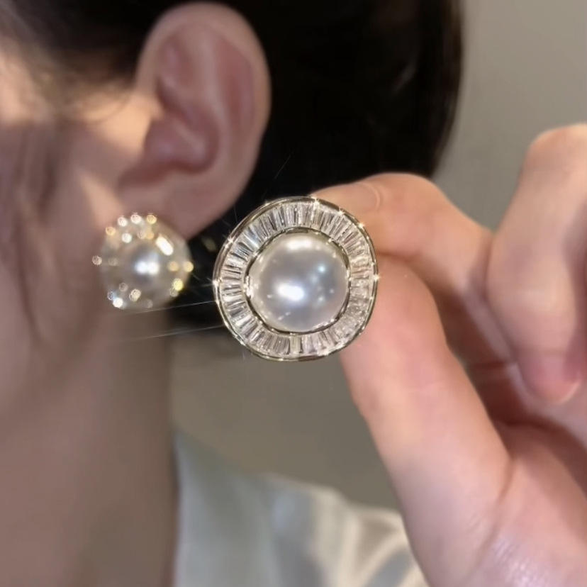 Pearl Wave Dress Earrings