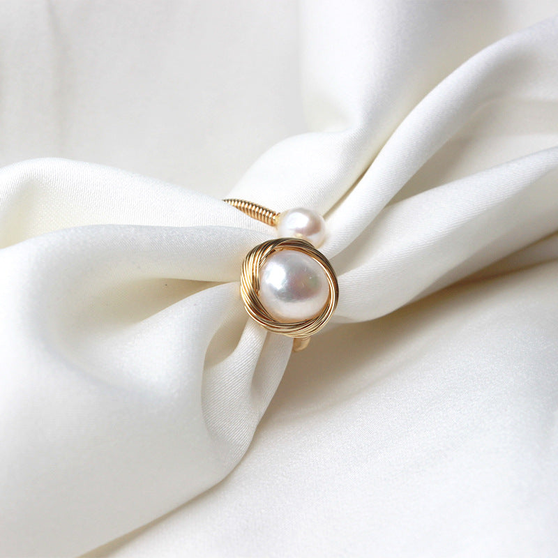 Baroque Vintage Freshwater Pearl Rings