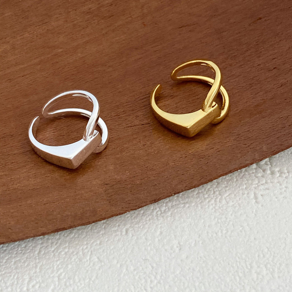 Sterling Silver Asymmetrical Adjustable Ring