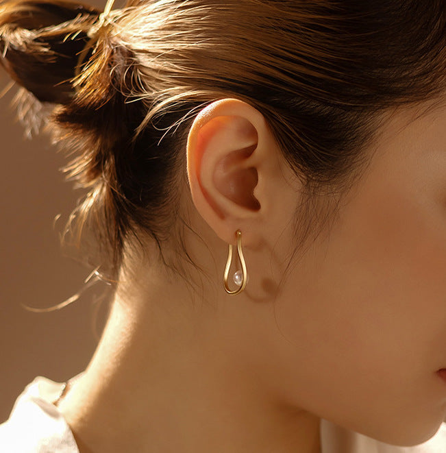 Pearl Hoop Earrings