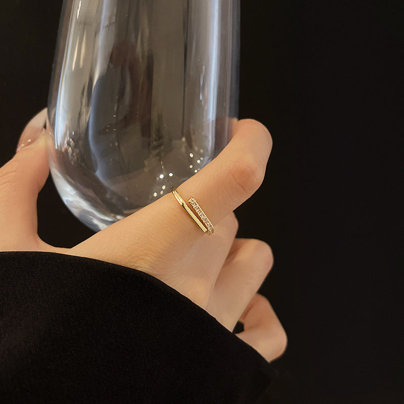 Asymmetrical Zirconia Adjustable Ring