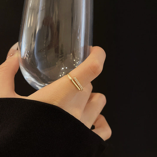 Asymmetrical Zirconia Adjustable Ring