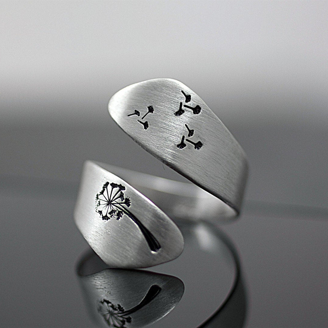 Make A Wish' Sterling Silver Dandelion Ring