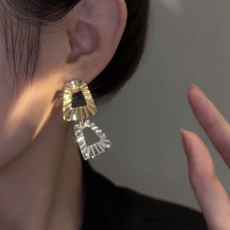 Large Trapezoidal Two Color Earrings